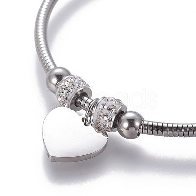 304 Stainless Steel Charms Bangles BJEW-P258-06-1