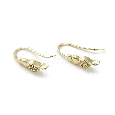 Brass Micro Pave Cubic Zirconia Earring Hooks KK-C048-13B-G-1