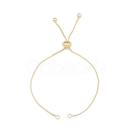 Brass Box Chains Slider Bracelet Making with Tiny Ball Charms BJEW-N021-02-1