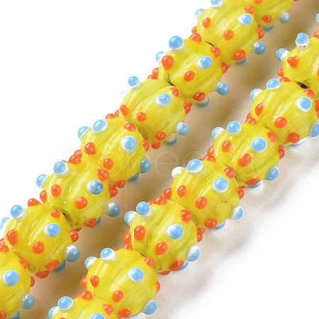 Opaque Handmade Bumpy Lampwork Beads Strands LAMP-T007-18-A03-1