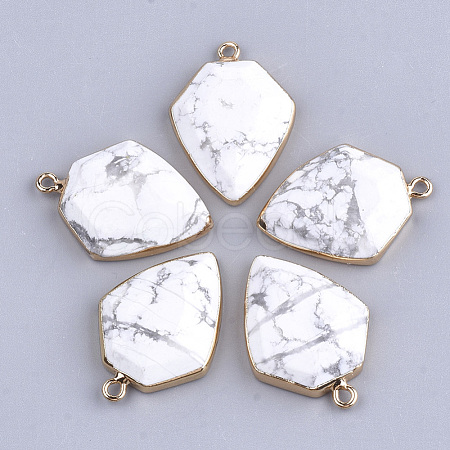 Electroplate Natural Howlite Pendants G-S344-20H-1