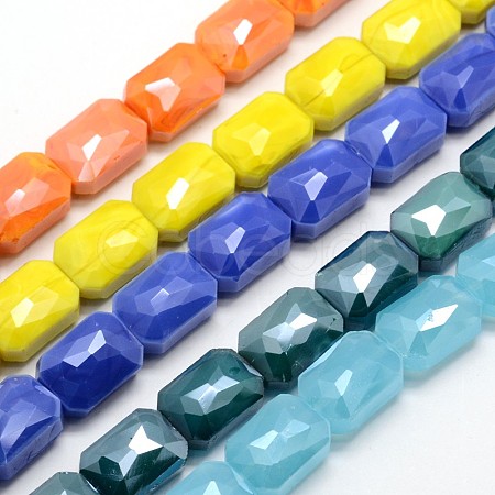 Electroplate Glass Beads Strands EGLA-J108-10x14mm-M-1