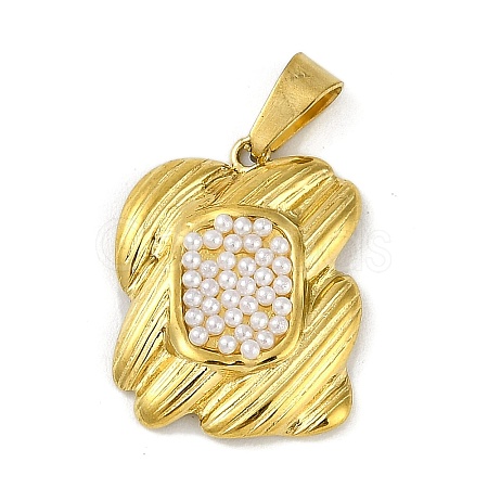 ABS Plastic Imitation Pearl Pendants STAS-H224-02G-1