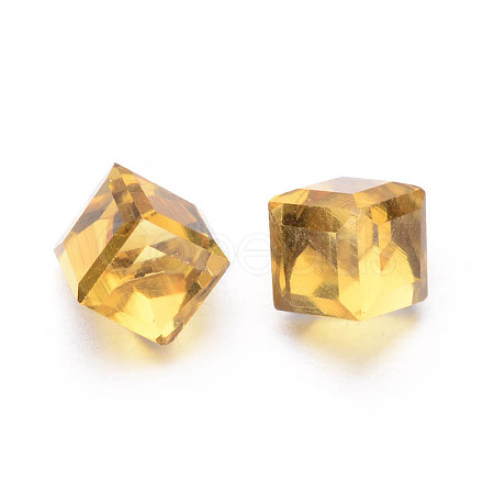 Faceted Cube Glass Cabochons GGLA-L007C-04-1