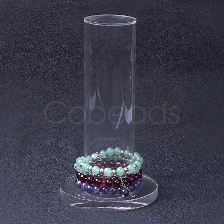 Organic Glass Vertical Tower Jewelry Bracelet Display Stand BDIS-G005-02-1