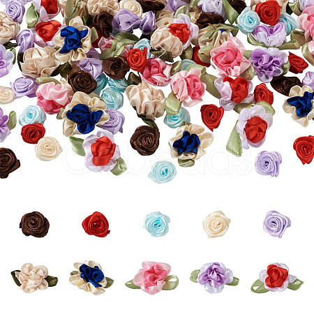 PandaHall Jewelry 10 Style Polyester Imitation Flower Ornamenrt Accessories DIY-PJ0001-33-1