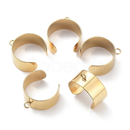 Stainless Steel Open Cuff Finger Ring Components X-STAS-WH0029-40B-G-1