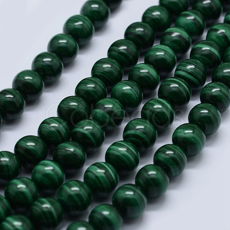 Natural Malachite Beads Strands G-F571-27AA2-6mm-1