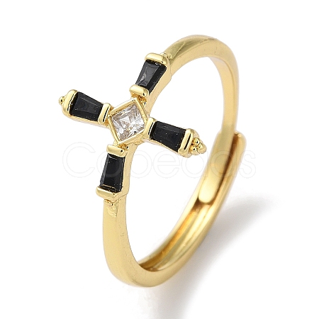 Brass with Cubic Zirconia Adjustable Rings RJEW-Z017-04G-1