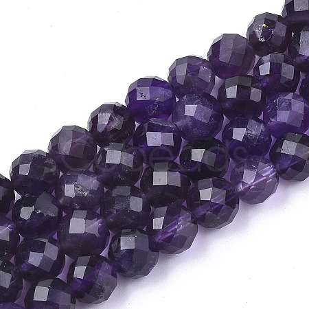 Natural Amethyst Beads Strands X-G-S345-6mm-010-1
