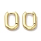 Rack Plating Oval Brass Hoop Earrings, Cadmium Free & Lead Free, Long-Lasting Plated, Real 18K Gold Plated, 15.5x2.5mm