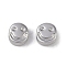 Brass Beads, Smiling Face, Platinum, 6x5x2.5mm, Hole: 0.8mm