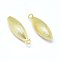 Brass Pendants, Rice, Real 18K Gold Plated, 26.5x8mm, Hole: 2mm