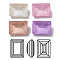 K9 Glass Rhinestone Cabochons, Point Back & Back Plated, Faceted, Rectangle, Mixed Color, 8x6x4mm