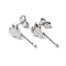 Non-Tarnish 304 Stainless Steel Melting Heart Stud Earrings for Women, Stainless Steel Color, 18x9mm, Pin: 0.7mm