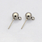 Non-Tarnish 304 Stainless Steel Stud Earring Findings, with Loop, Earring Posts, Stainless Steel Color, 17x9x6mm, Hole: 1mm, Pin: 0.4mm