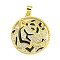 Brass Micro Pave Cubic Zirconia Pendants, with Enamel, Leopard Charms, Real 18K Gold Plated, 27x24.5x4mm, Hole: 4x3.5mm