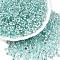 6/0 Baking Paint Transparent Glass Seed Beads, Silver Lined, Teardrop, Pale Turquoise, 4~5x4~4.5x3~4mm, Hole: 1~1.2mm, about 4500pcs/pound