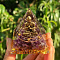 Orgonite Pyramid Resin Energy Generators, Reiki Natural Amethyst Chips and Buddha Inside for Home Office Desk Decoration, 50x50x50mm