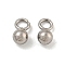 Non-Tarnish 201 Stainless Steel Charms, Round Charm, Stainless Steel Color, 6x3x3mm, Hole: 1.6mm