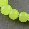 Imitation Jade Glass Beads Strands, Spray Painted, Round, Light Green, 6mm, Hole: 1.3~1.6mm, about 133pcs/strand, 31.4 inch