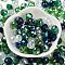 Glass Beads, Faceted, Rondelle, Dark Green, 10x8mm, Hole: 1mm, about 67pcs/60g