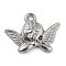 Non-Tarnish 316 Stainless Steel Pendants, Angel Charm, Stainless Steel Color, 15.5x20x3mm, Hole: 1.6mm