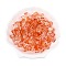 Baking Paint Transparent Glass Beads, Cube, Coral, 6.5~7x6~6.5x6~6.5mm, Hole: 1.5mm, about 1690pcs/1000g