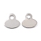 Tarnish Resistant 201 Stainless Steel Charms, Oval, Stainless Steel Color, 11x11.5x0.8mm, Hole: 2.5mm