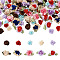 PandaHall Jewelry 10 Style Polyester Imitation Flower Ornamenrt Accessories, for DIY Dress, Shoes Decoration, Mixed Color, 15~31x11~37x5~11mm, 150pcs/bag