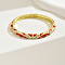 Fashionable Casual Retro Alloy Rhinestone Bangles with Enamel for Women, Real 18K Gold Plated