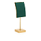 Velvet & Metal Single Necklace Display Riser Stands, L-Shaped, Golden, Green, 4.5x4.5x16.5cm