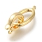 Brass Fold Over Clasp, Oval, Real 18K Gold Plated, 32mm