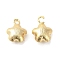 Brass Pendants, Star, Real 18K Gold Plated, 16x12x6.5mm, Hole: 3mm