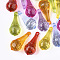 Transparent Acrylic Pendants, Faceted, teardrop, Mixed Color, 38.5x17x17mm, Hole: 3mm, about 140pcs/500g