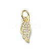 Brass Micro Pave Clear Cubic Zirconia Charms KK-H475-53G-01-1