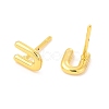 Brass Hollow Out Initial Letter Stud Earrings for Women EJEW-A044-01G-U-2