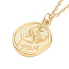 Ion Plating(IP) 304 Stainless Steel Rose Coin Pendant Necklace for Women NJEW-F294-09G-1