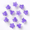 Purple Frosted Transparent Acrylic Flower Beads X-PLF018-15-2
