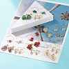3 Pairs 3 Style Natural Gemstone Chips Beaded Cluster Dangle Stud & Leverback Earrings EJEW-JE04895-2