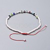 Adjustable Nylon Thread Anklets AJEW-AN00270-3
