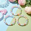 Waxberry & Round Frosted Resin Beaded Stretch Bracelets BJEW-JB10307-2