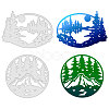 GLOBLELAND 2Pcs Tree & Mountain Pattern Carbon Steel Cutting Dies Stencils DIY-DM0002-74-1