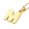 Ion Plating(IP) Initial Letter 304 Stainless Steel Pendant Necklaces NJEW-M199-01G-M-2