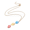 Natural Shell Tulip Pendant Necklace with 304 Stainless Steel Chains for Women NJEW-C016-15G-2