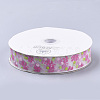 Flower Pattern Printed Polyester Organza Ribbons ORIB-Q034-06-2