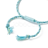 Natural Cowrie Shell with Evil Eye Braided Bead Bracelet with Nylon & Cotton Cord for Women BJEW-JB09140-7