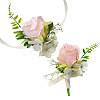 CRASPIRE 2Pcs 2 Style Silk Cloth Imitation Rose Corsage Boutonniere AJEW-CP0001-61B-1