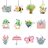 Spring Theme Wooden Pendant Decorations WOOD-WH0037-006-1