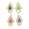 Brass Micro Pave Clear Cubic Zirconia Pendants KK-Q813-04G-1